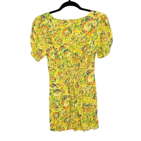 NWT Urban Outfitters Yellow Floral Mini Dress - Picture 4 of 12
